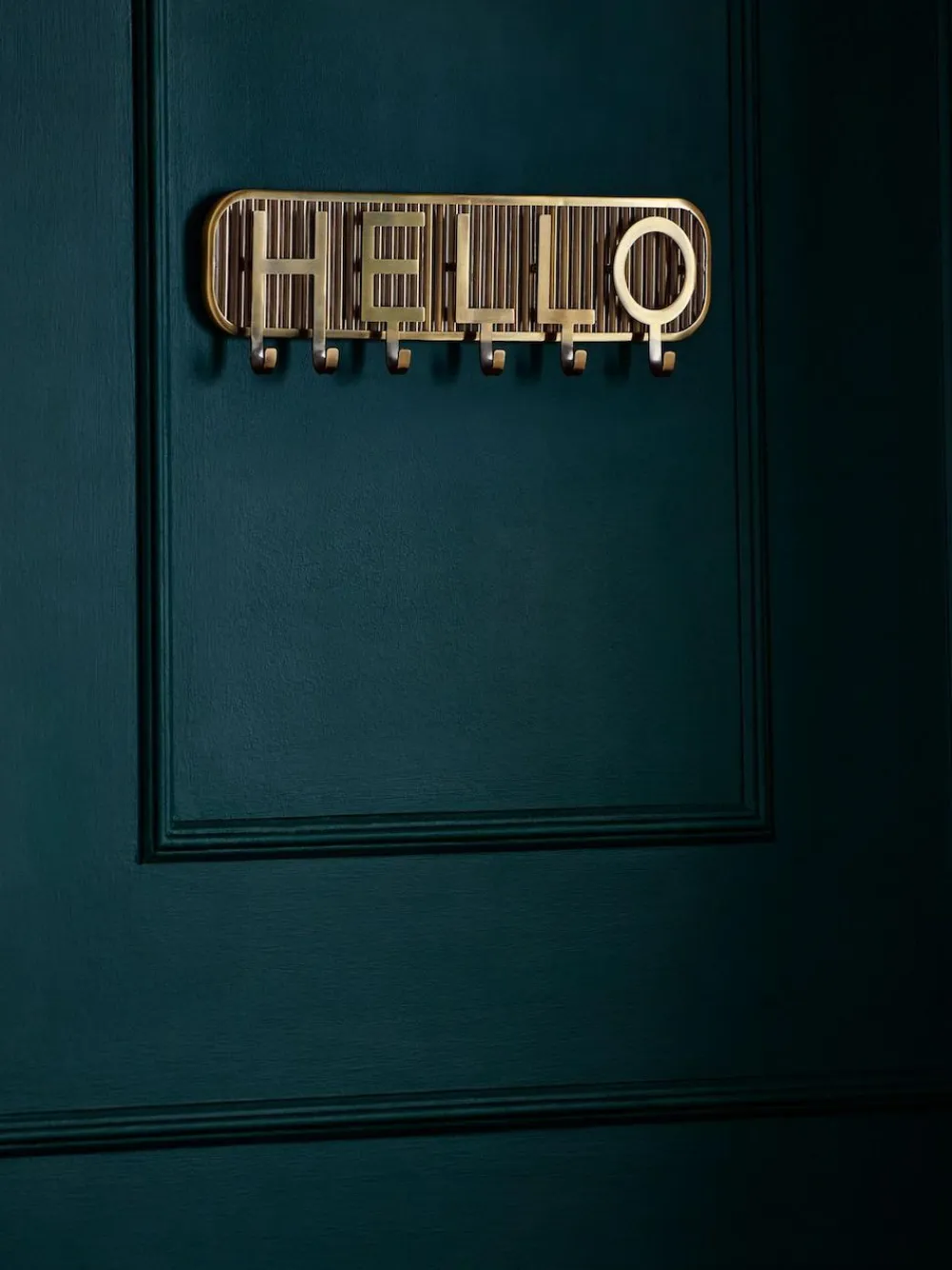 Next Gold Hello Key Hooks^ Storage & Organisation