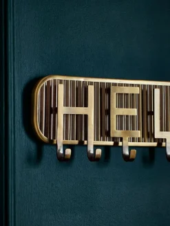 Next Gold Hello Key Hooks^ Storage & Organisation