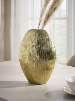 Clearance Next Gold Large Evie Metal Textured Vase