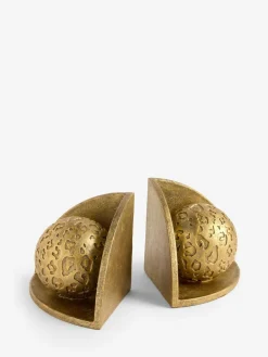 Sale Next Gold Leopard Embossed Ball Book Ends