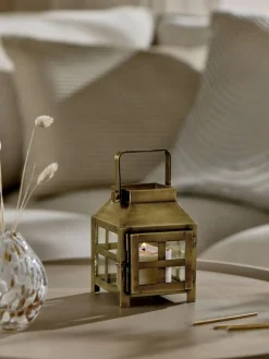 Next Gold Metal and Glass Lantern Small^ Candle Holders & Lanterns
