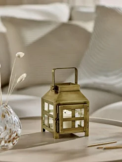 Next Gold Metal and Glass Lantern Small^ Candle Holders & Lanterns