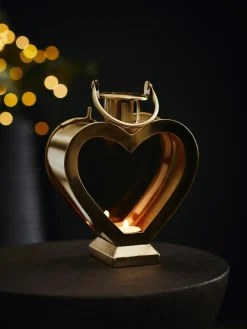 Sale Next Gold Mini Metal Heart Lantern Candle Holder