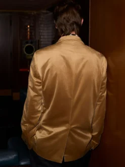 Next gold Regular Fit Double Breasted Velvet Blazer
