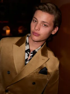 Next gold Regular Fit Double Breasted Velvet Blazer