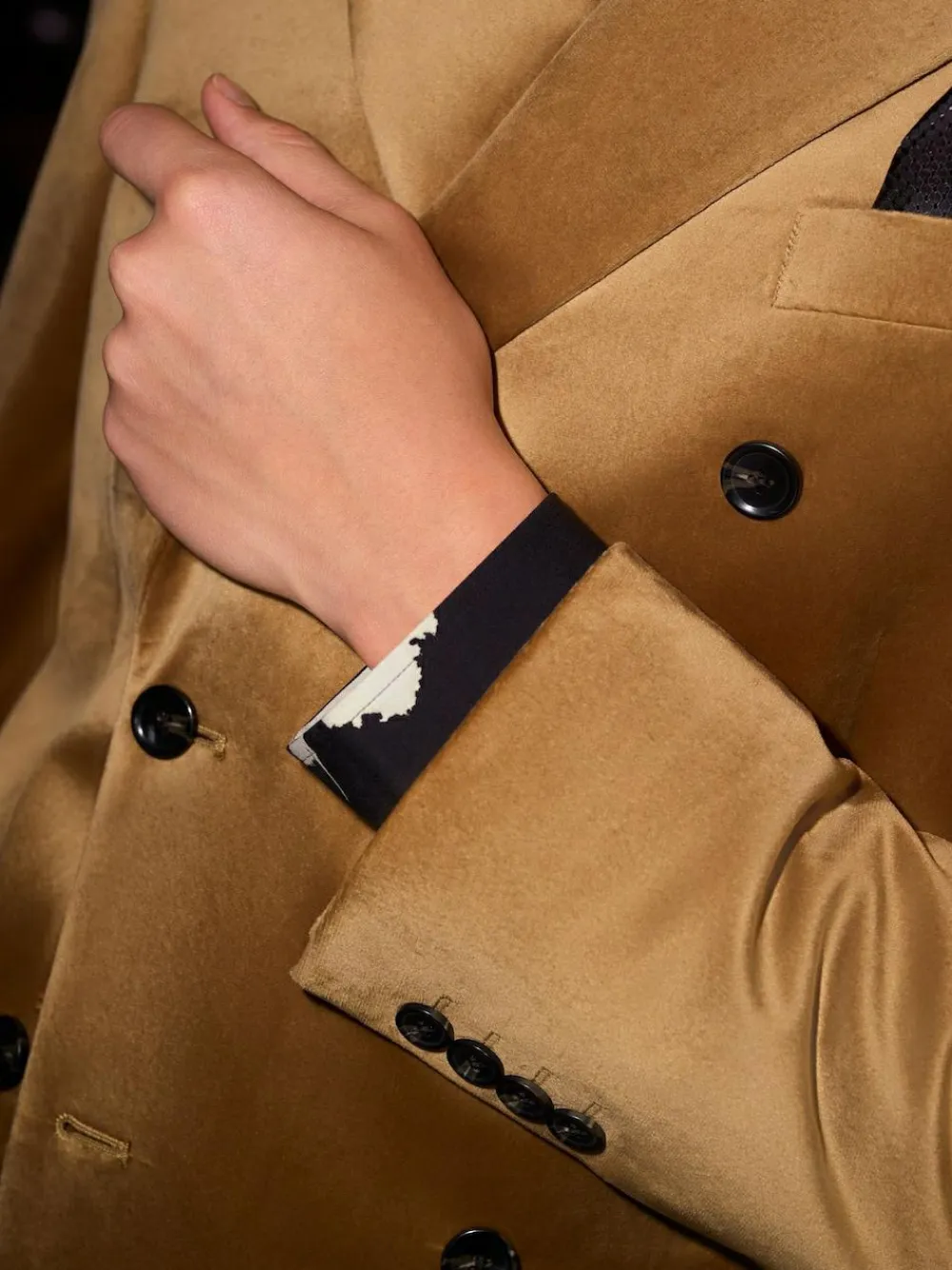 Next gold Regular Fit Double Breasted Velvet Blazer