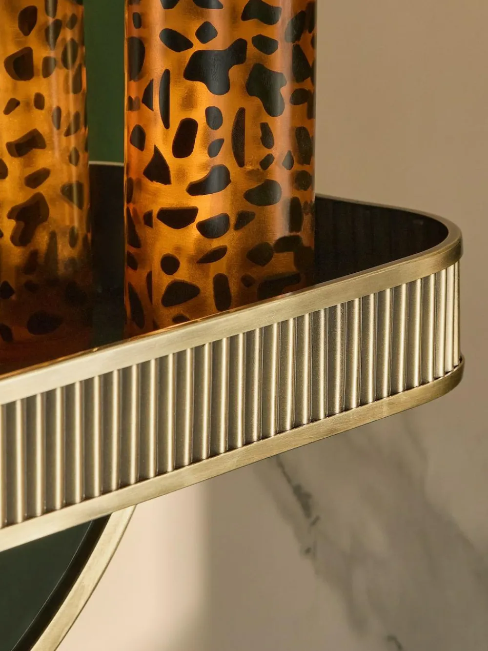 Hot Next Rib Shelf Bathroom Wall Mirror Gold