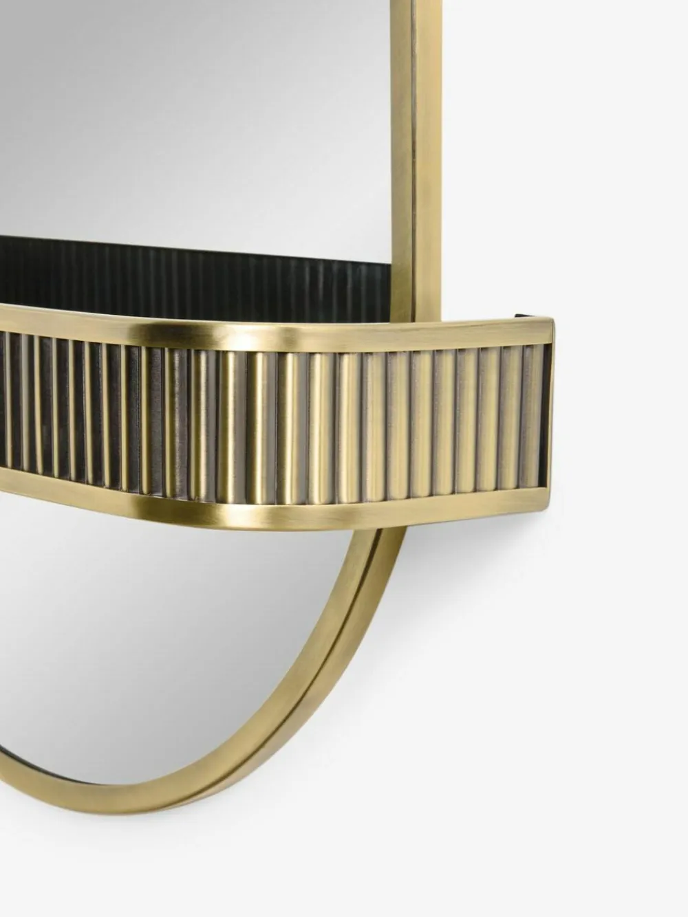 Hot Next Rib Shelf Bathroom Wall Mirror Gold