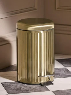 Clearance Next Gold Rib Soft Close 3 Litre Pedal Bin