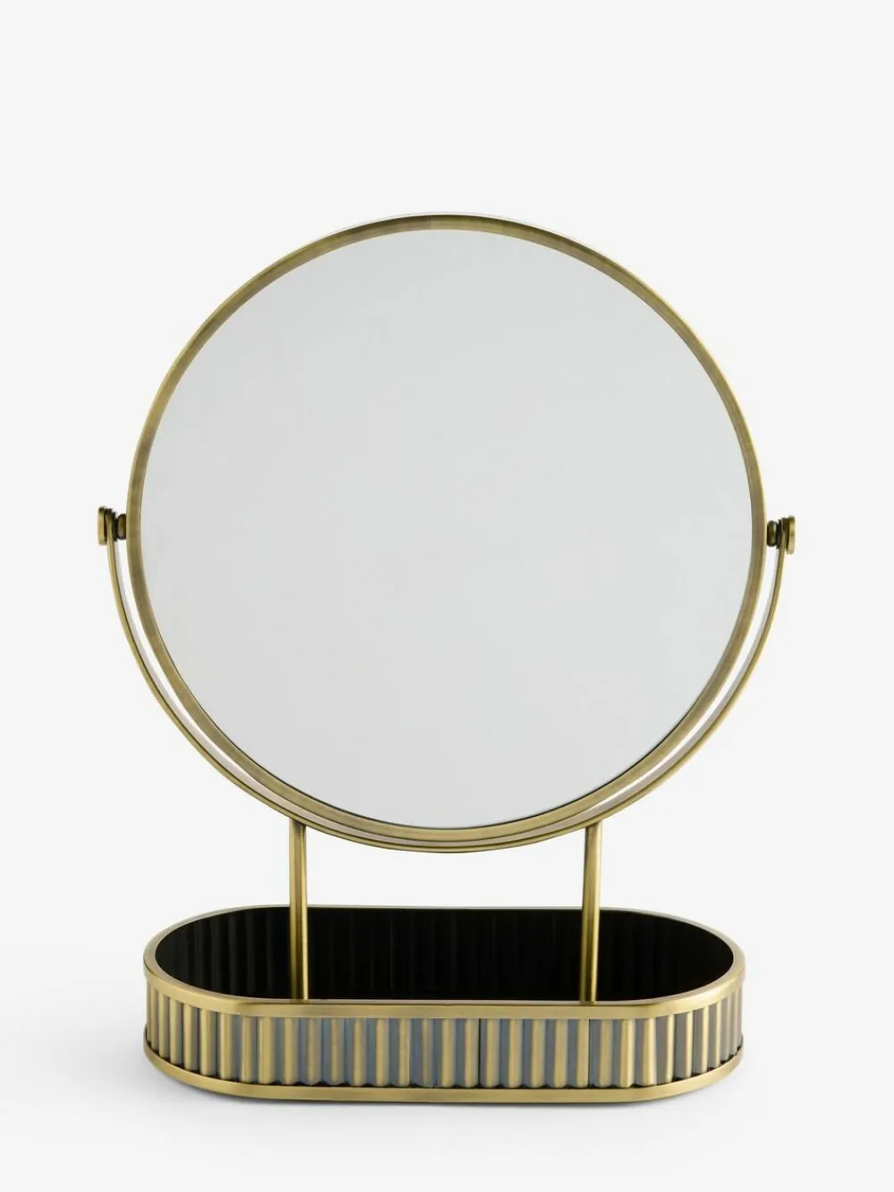 Next Gold Rib 5x Magnification Round Dressing Table Mirror^ Mirrors|Bathroom Accessories