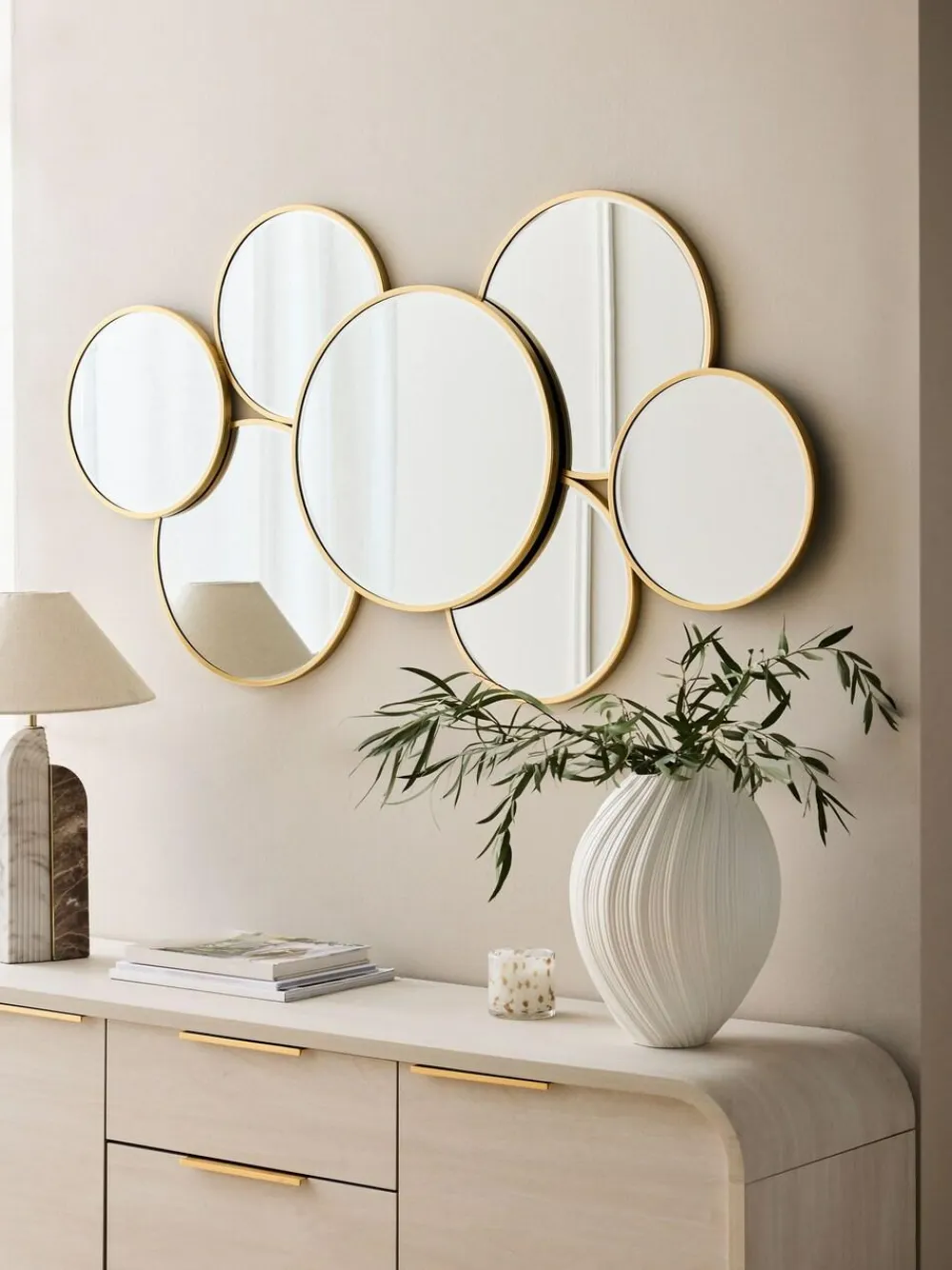 Sale Next Gold Round Cluster Mirror