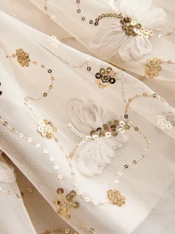 New Next Gold Sequin Mesh Skirt (3-16yrs)