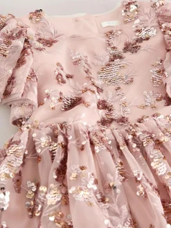 Next Gold Sequin Party Dress (3-16yrs)^ Occasionwear|Dresses