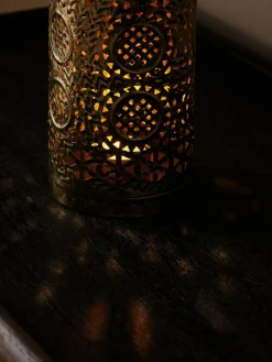 Next Gold Small Patterned Cutout Metal Lantern^ Candle Holders & Lanterns