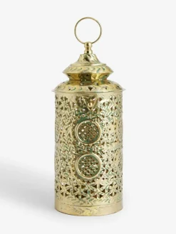Next Gold Small Patterned Cutout Metal Lantern^ Candle Holders & Lanterns