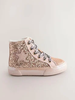 Hot Next Standard Fit (F) Star High Top Trainers Gold