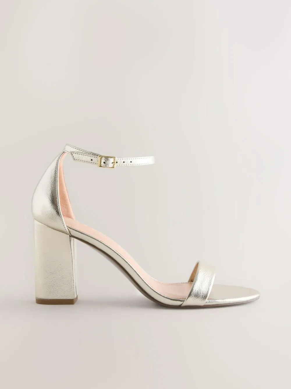 Online Next Gold Standard/Wide Fit Block Heel Sandals