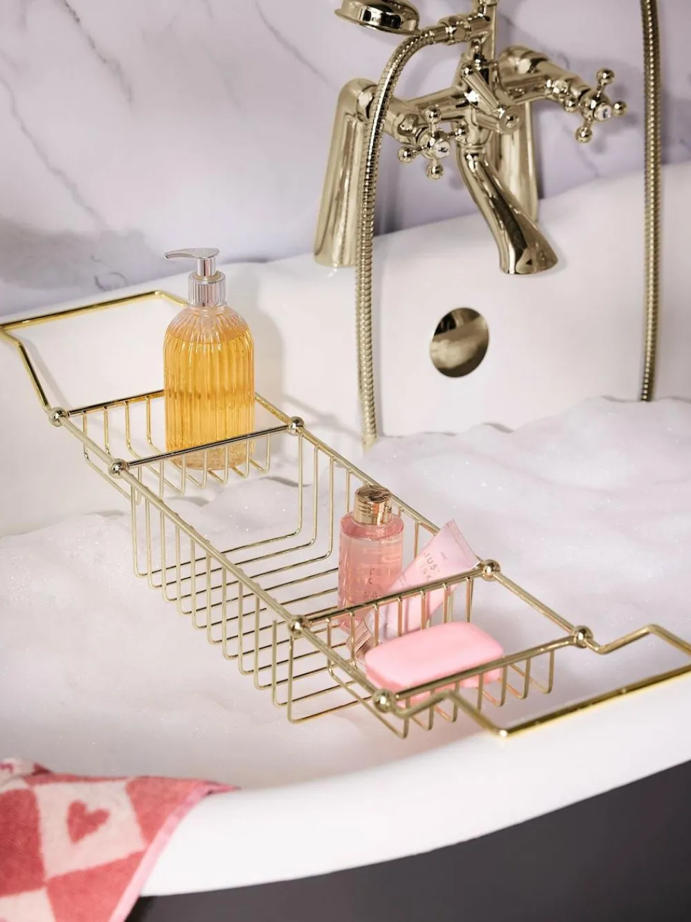 Next Gold Wire Storage Bath Tray^ Bathroom Accessories