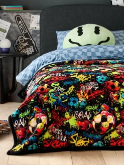 Online Next Graffiti Football Fleece Throw