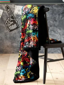 Online Next Graffiti Football Fleece Throw