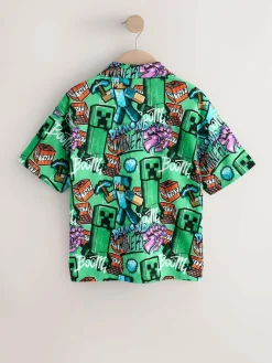 Next Green All Over Print Minecraft Short Sleeve Jersey Shirt (3-16yrs)^BOY Shirts