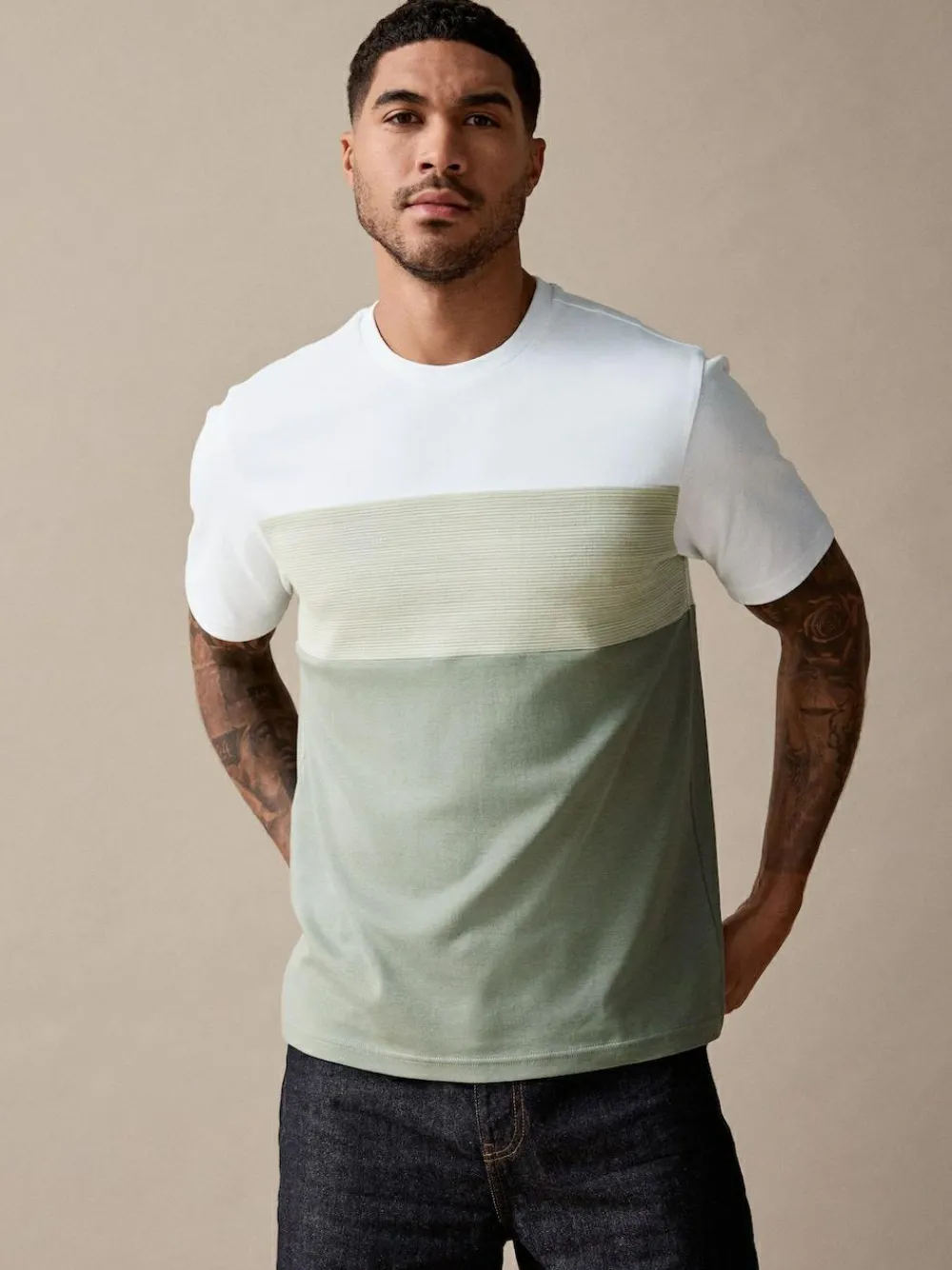 Outlet Next Block T-Shirt Green