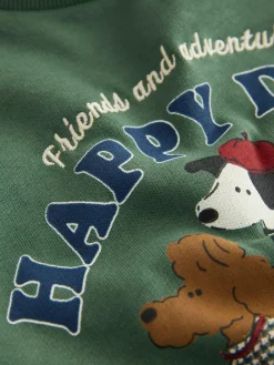 Next Green/ Brown Dog Single Sweatshirt and Joggers Set (3mths-7yrs)^BOY Baby Boys|Baby Boys