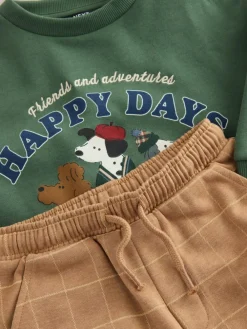 Next Green/ Brown Dog Single Sweatshirt and Joggers Set (3mths-7yrs)^BOY Baby Boys|Baby Boys
