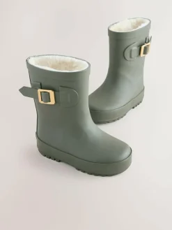 New Next Buckle Wellies Green
