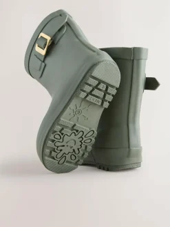 New Next Buckle Wellies Green