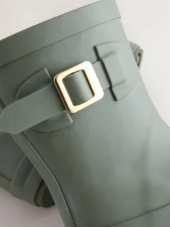 New Next Buckle Wellies Green