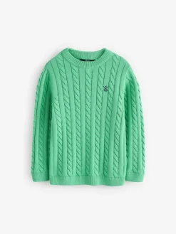 Clearance Next Green Cable Knit Crew Neck Jumper (3-16yrs)
