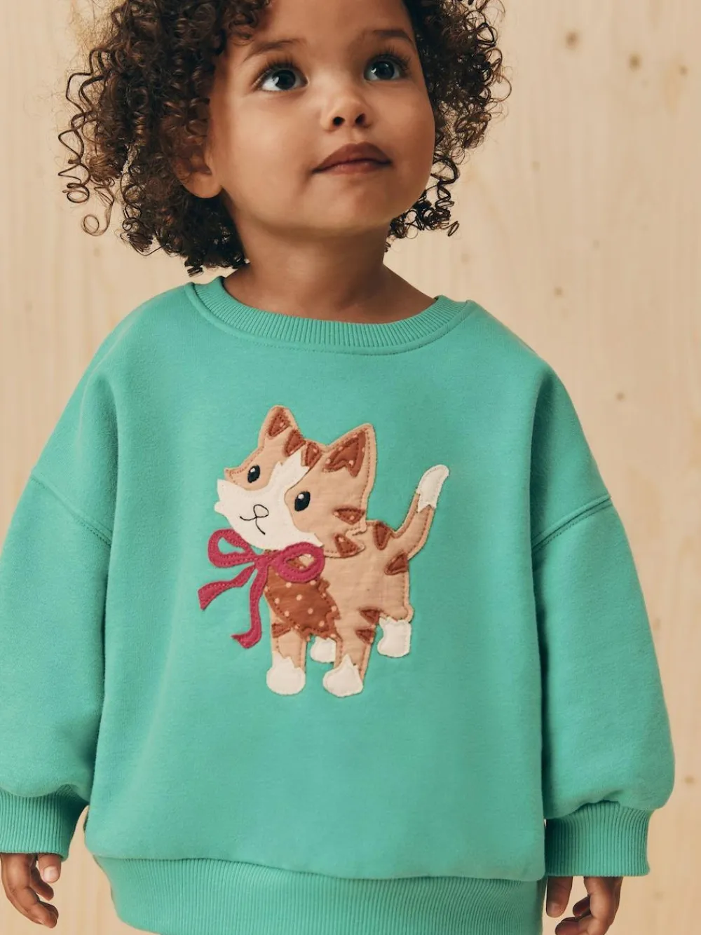 Next Green Cat Crew Neck Sweatshirt (3mths-7yrs)^ Sweatshirts & Hoodies|Sweatshirts & Hoodies