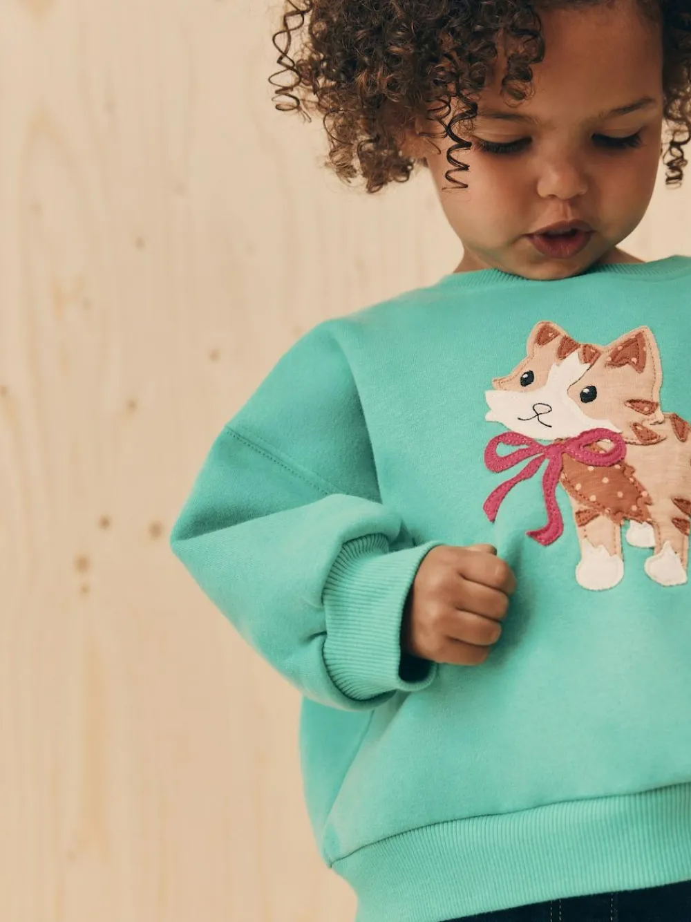 Next Green Cat Crew Neck Sweatshirt (3mths-7yrs)^ Sweatshirts & Hoodies|Sweatshirts & Hoodies