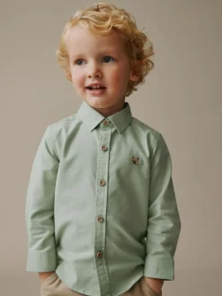 Outlet Next Green Character Long Sleeve Long Sleeve Oxford Shirt (3mths-7yrs)