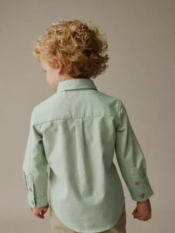 Outlet Next Green Character Long Sleeve Long Sleeve Oxford Shirt (3mths-7yrs)