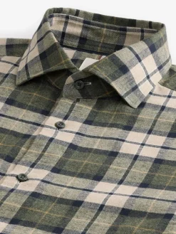 New Next Brushed Flannel Shirt Green Check