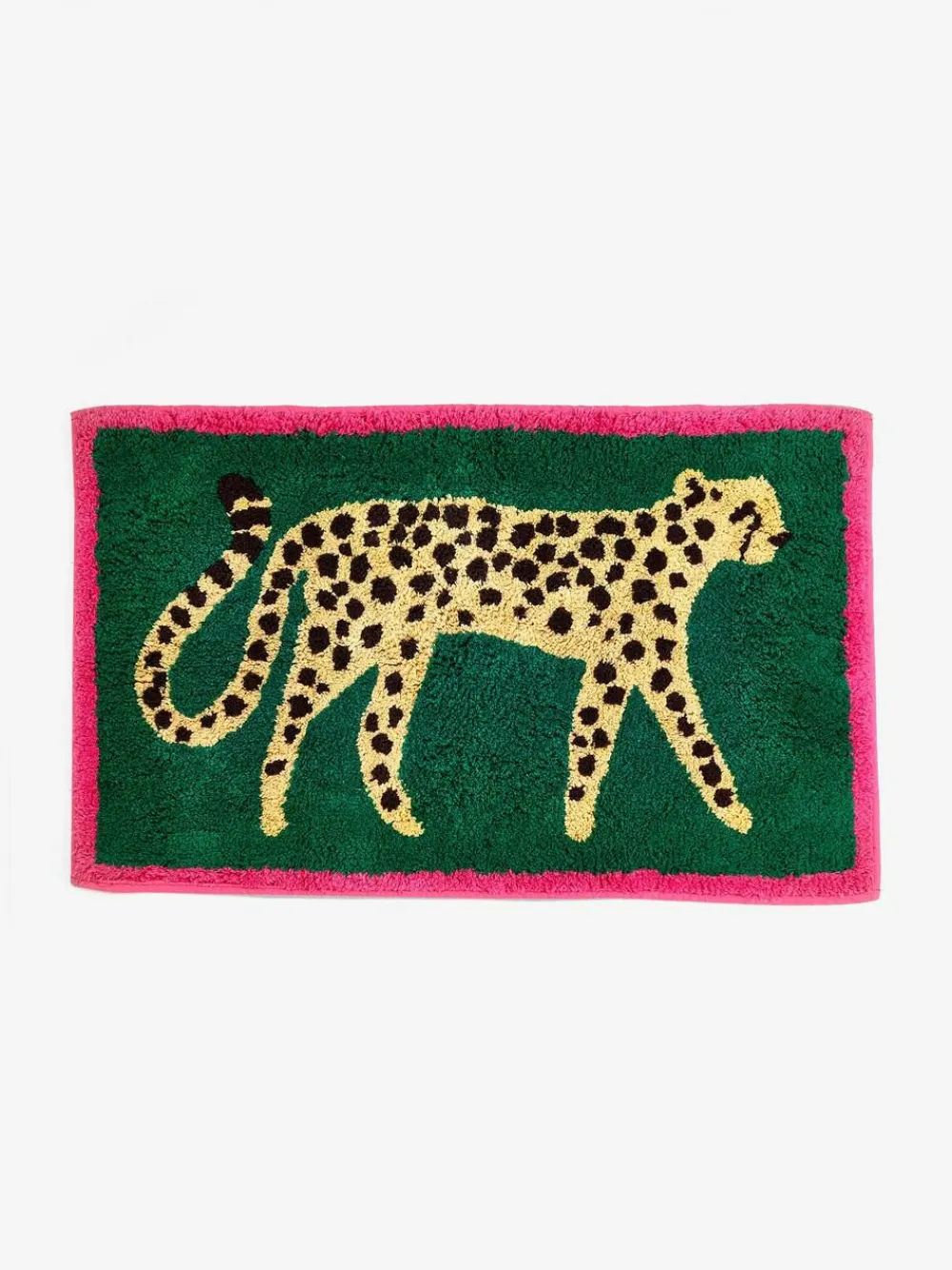 New Next Green Cheetah Animal Print Bath Mat