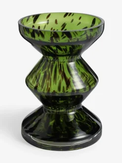 New Next Green Confetti Glass Pillar Candle Holder