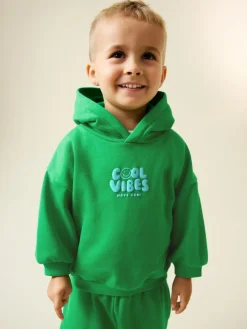Best Next Cool Vibes Printed Hoodie and Joggers Set (3mths-7yrs) Green