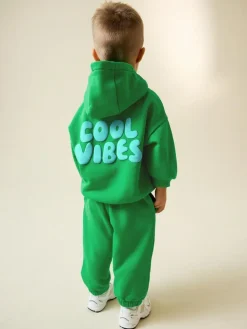 Best Next Cool Vibes Printed Hoodie and Joggers Set (3mths-7yrs) Green
