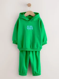 Best Next Cool Vibes Printed Hoodie and Joggers Set (3mths-7yrs) Green