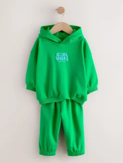 Best Next Cool Vibes Printed Hoodie and Joggers Set (3mths-7yrs) Green