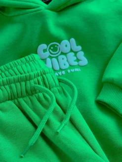 Best Next Cool Vibes Printed Hoodie and Joggers Set (3mths-7yrs) Green