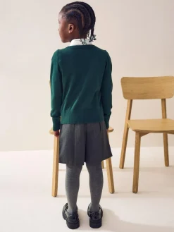 Next Green Cotton Rich School V-Neck Cardigan (3-16yrs)^ Knitwear & Sweaters|Knitwear