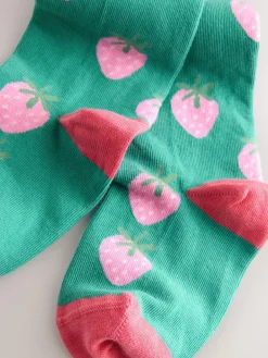 Online Next Green Cotton Rich Strawberry Tights
