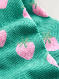 Online Next Green Cotton Rich Strawberry Tights