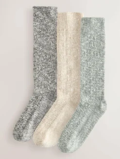 Next Cotton Slub Slouchy Ankle Socks 3 Pack^Women Socks & Tights