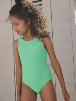 Next Crinkle Swimsuit (3-16yrs) Green