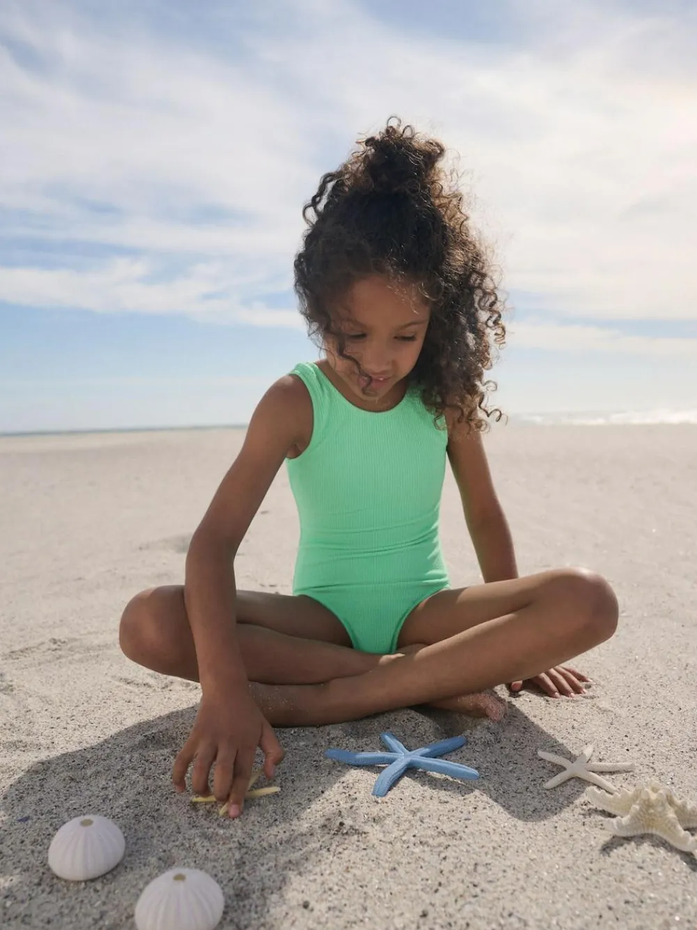 Next Crinkle Swimsuit (3-16yrs) Green